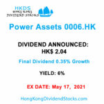 HKG:0006 Power Assets, ex dividend, results